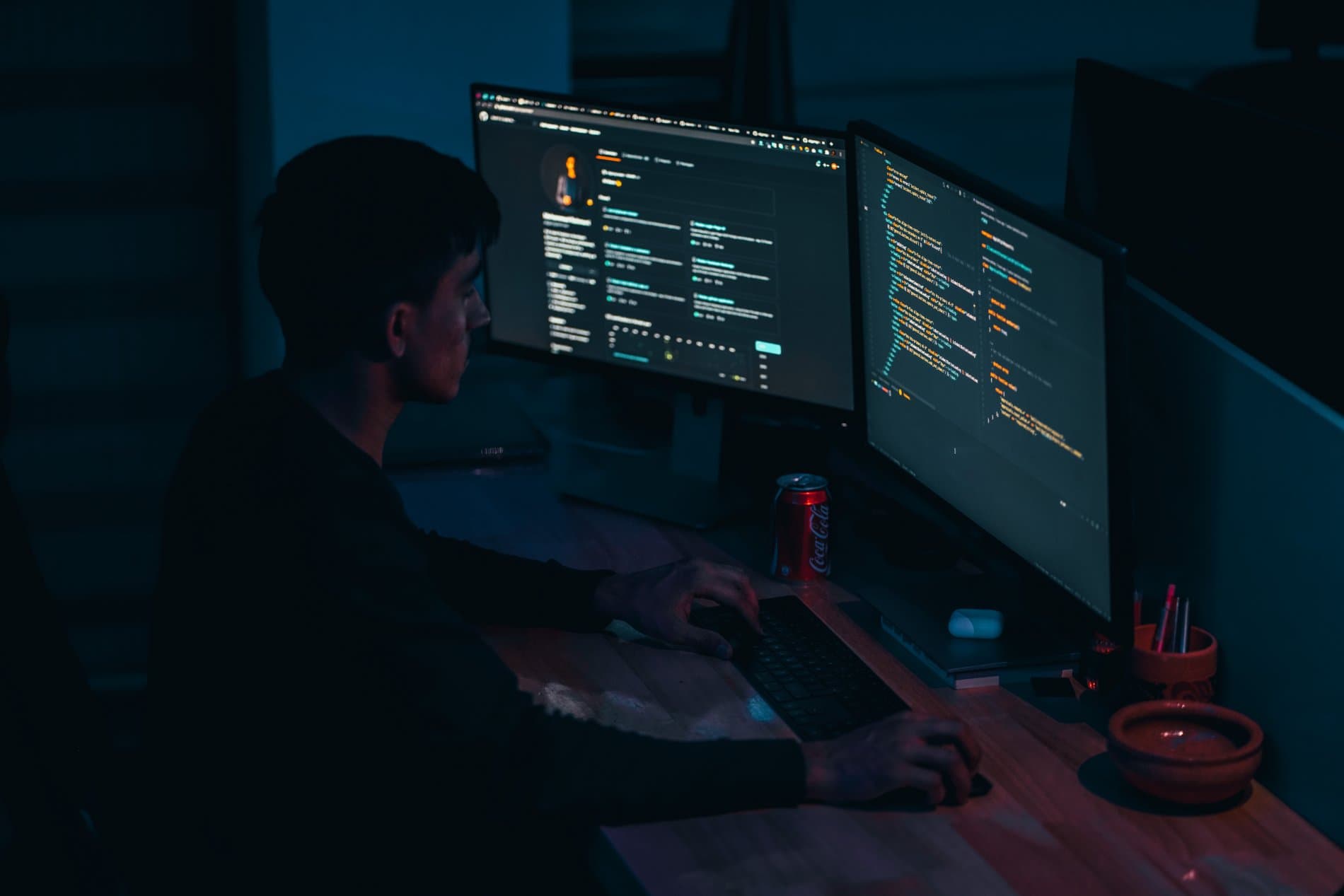 Man programming